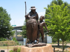 A sculpture outside of the presidential library