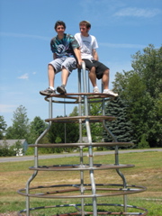 Nathan and Jacob on the Jungle Gym