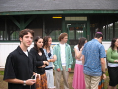 Danny, Shoshana, Lauren, Jake, Yael, Daniel (covering Nomi), Abby before first Shabbat