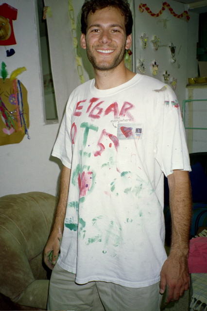 Itzik in his painting shirt