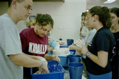 Josh, Maya, Ruth, Cynthia, Ilana, Joelle, and Tal make Challot