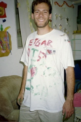 Itzik in his painting shirt