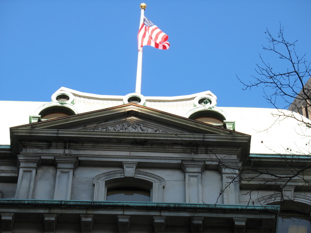 Flag atop Old City Hall