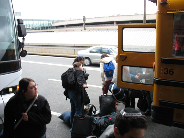 Luggage unloading at the Airport