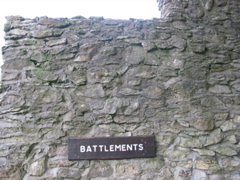 Battlements, above which I wanted to see Daniel's Head