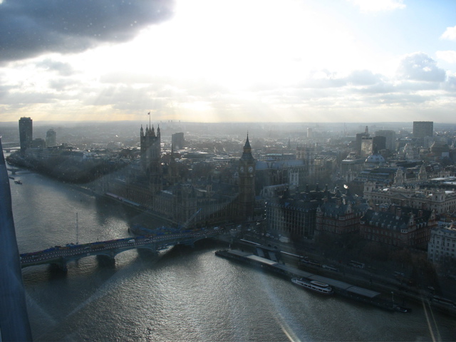 The sun is bright over Big Ben