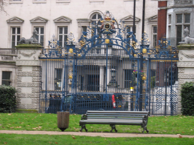 A Blue Gate at the edge of Green Park