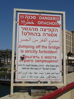 "Jumping off the bridge is strictly forbidden!"