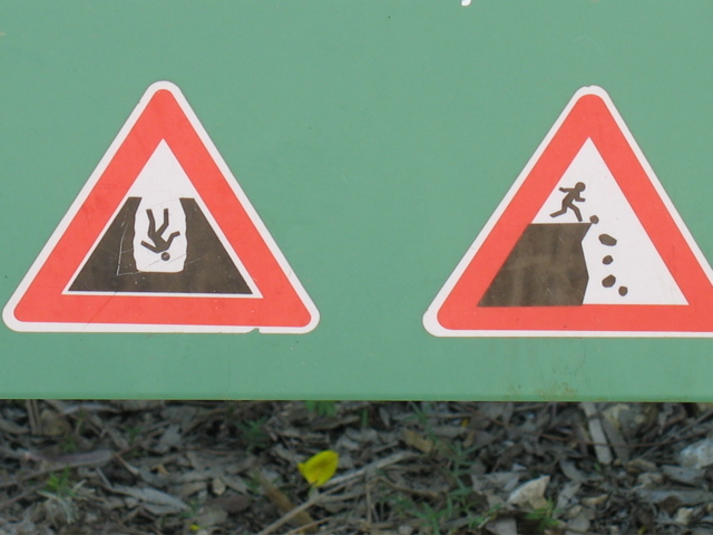 Falling people signs