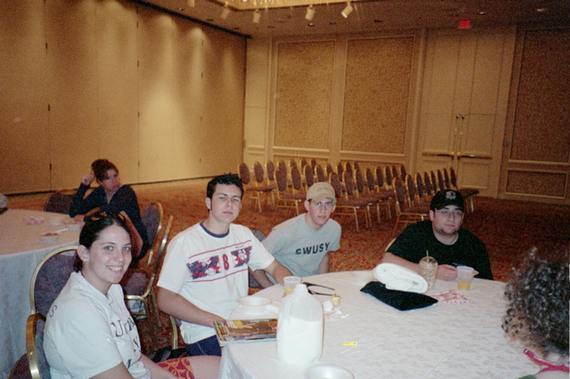 Lena, Fletcher, Aaron, Michael at Breakfast